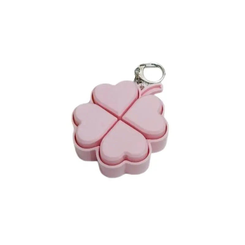 Lucky Four-Leaf Clover LED Light Up Keychain Clickable Buttons Stress Relief Toy Backpack Pendant Party Gift For Kids Adults