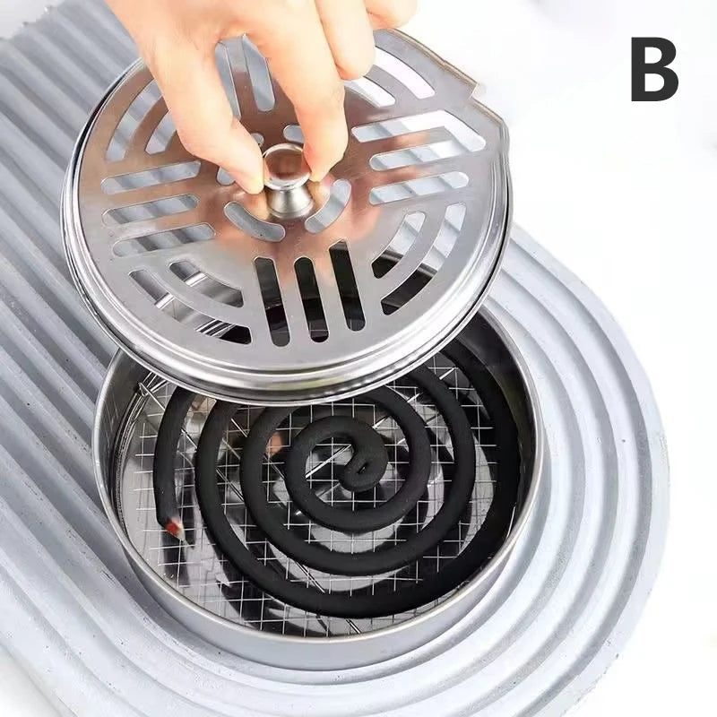 Mosquito Coil Tray Portable Holder Hotel Insect Repellent Rack With Cover Summer Anti-mosquito Home Camping Outdoor Supply
