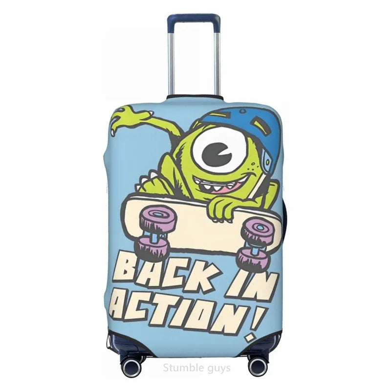 Washable Anti-Scratch Luggage Cover M-Monsteres Print Fits 18-32 Inch Suitcases Elastic Durable Dustproof For Outdoor Travel