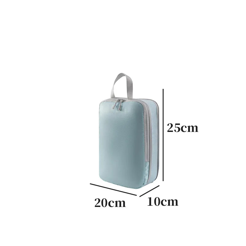 4-Piece Set Travel Clothing Storage Bags Compression Bags Expandable Travel Organizer for Clothing Toiletries Suitcase Organize