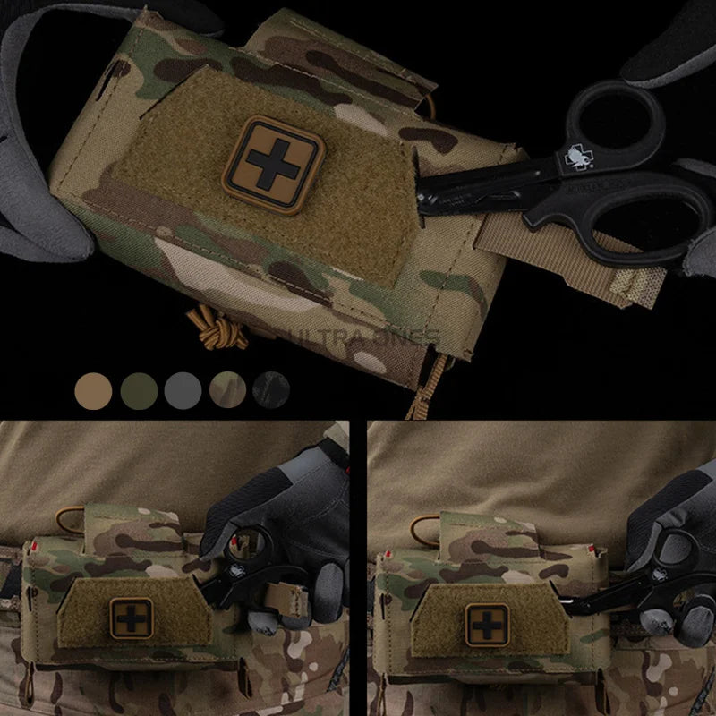Tactical Compact Trauma Kit Quick Pull Split Hunting Hiking IFAK Medical First Aid Pouch Outdoor Camping Survival Equipment