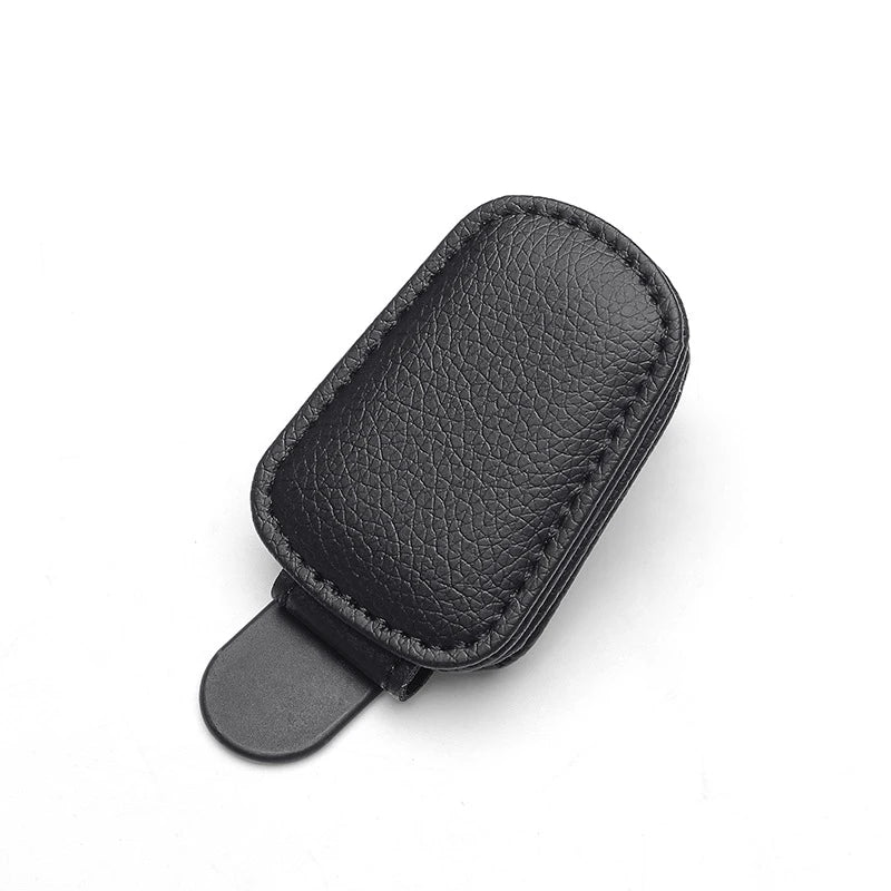 Sunglasses Holder Is Suitable for Car Sun shades Magnetic Leather Sunglasses Clip and Ticket Clip Car Sunshade Accessories