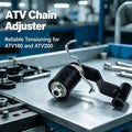 Replacement Chain Tensioner Roller Set for ATV180/200 Vehicle Drive Chain Maintenance, Black Bracket Assembly with Spring