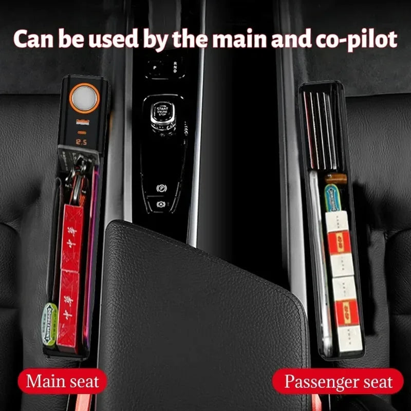 Car Seat Gap Filler Organizer 52W Charging Car Organizer Storage Box Base Removable Seat Gap Filler for Car Organizer Front Seat