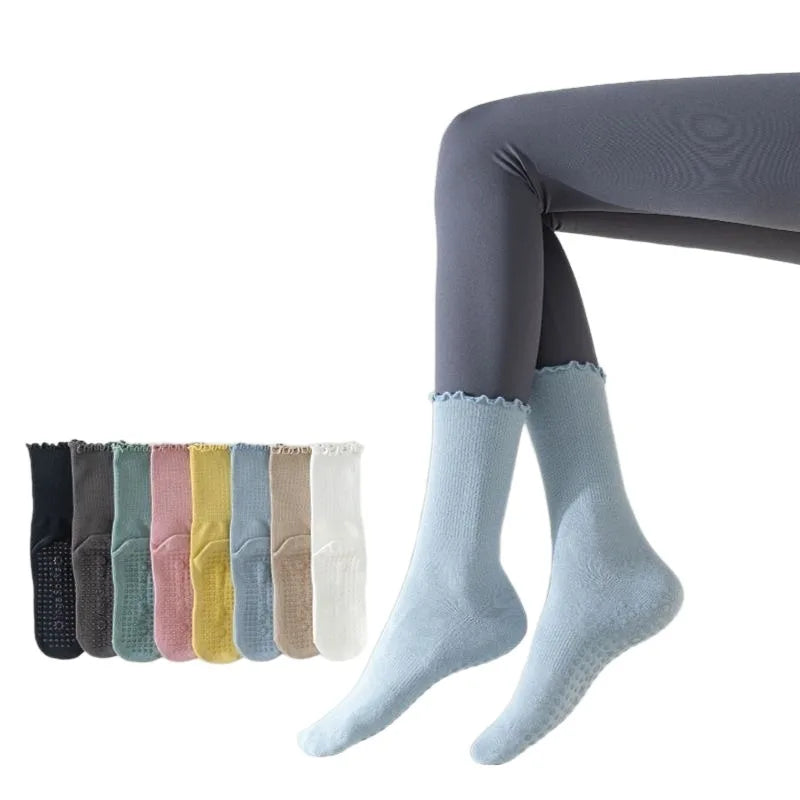 Professional Women Yoga Socks Ladies Fitness Cotton Breathable Non-Slip Pilates Socks Damping Dance Ballet Grip Socks for Women
