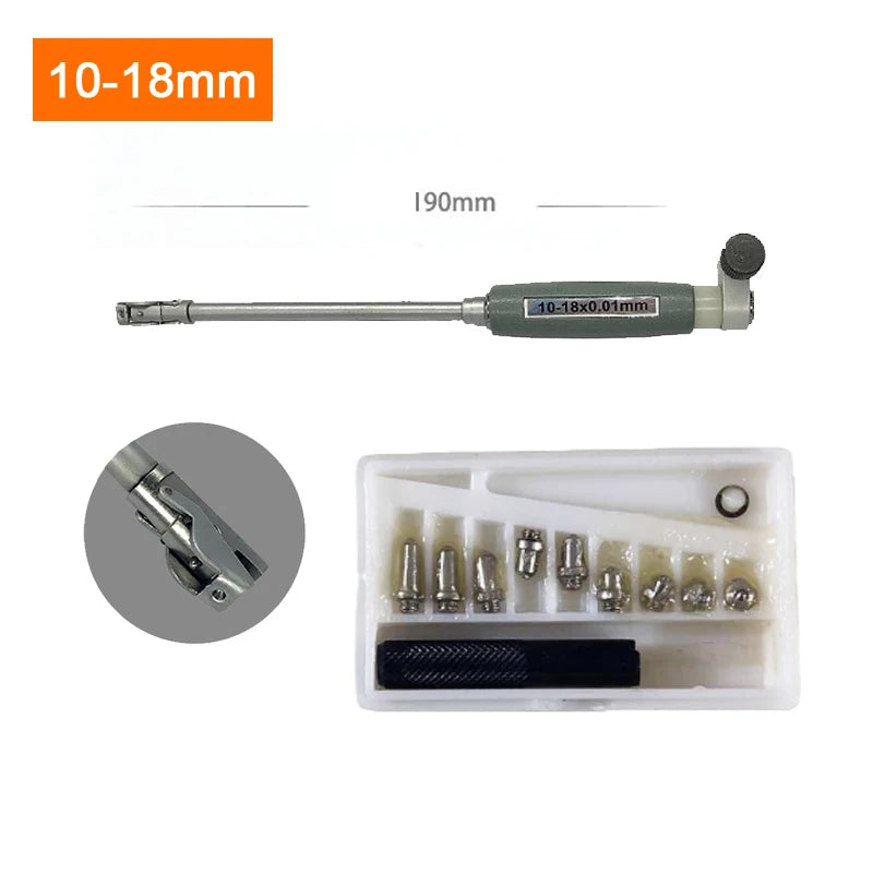 10-18-35-50-160 Inner Diameter Gauge Measuring Rod + Probe 10mm 0.01 indicator Accessories Inner Diameter Gauge Measurement Tool