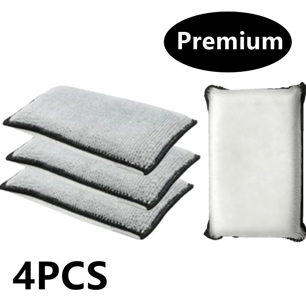 4PCS Suede Sponge Interior Detailing Scrubbing Wax Sponge Microfiber Towel to Clean The Car