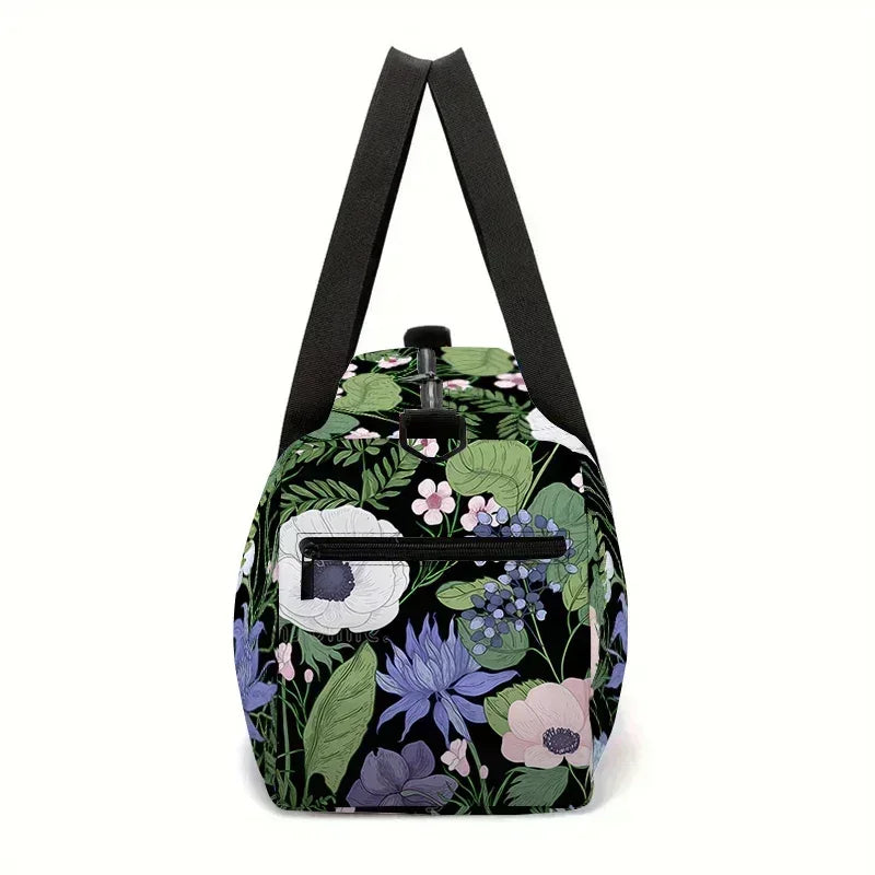 Forest Flowers Large Capacity Luggage Bag for Boy and Girls Best Gifts 2D Flat Cartoon Travel Duffels Hand Bag for Children