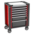 7 Drawer Workshop Garage Cart Trolley Toolbox Cabinet With Handle And Wheel Large Storage Space Sturdy Structure Flexible Design