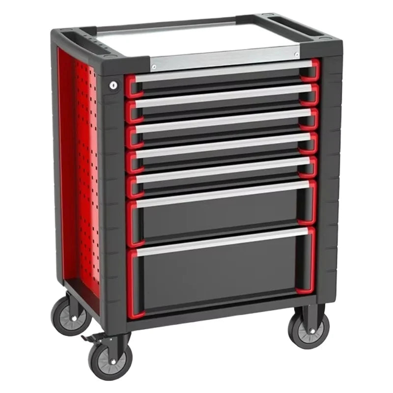 7 Drawer Workshop Garage Cart Trolley Toolbox Cabinet With Handle And Wheel Large Storage Space Sturdy Structure Flexible Design