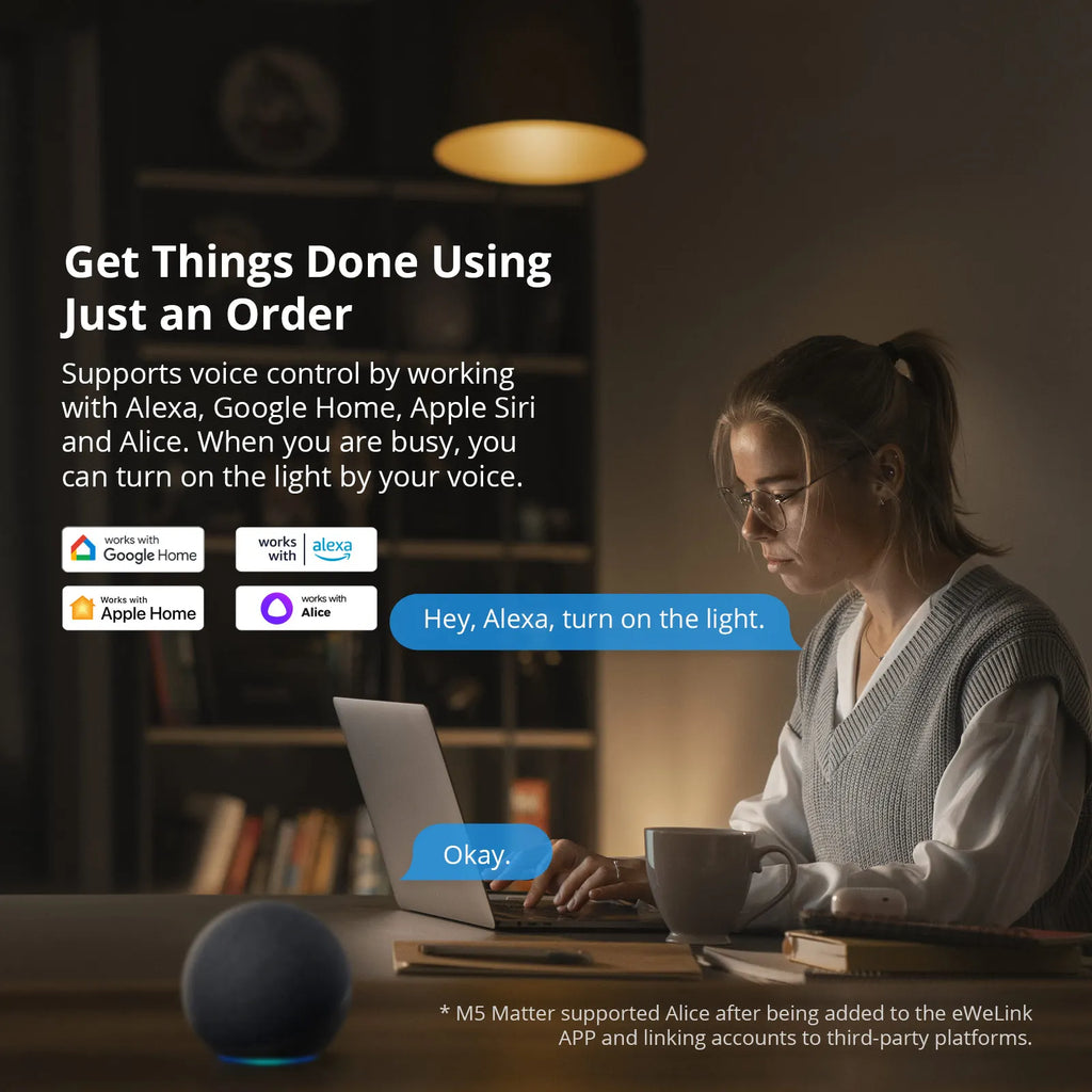 SONOFF M5 Matter WiFi Smart Wall Switch Smart Home Remote Control Works with Apple Home Alexa Google Assistant Alice