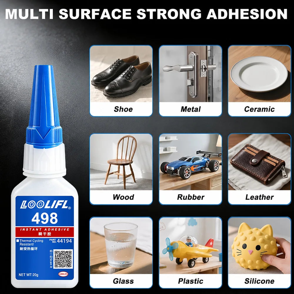 Industrial Quick-Drying Glue, Strong Adhesive for Metal, Plastic, Rubber, and Wood, Universal Instant Adhesive, Low Whitening, Low Odor, Waterproof, High Strength, Fast-Drying Adhesive, DIY Handmade Repair Special Use