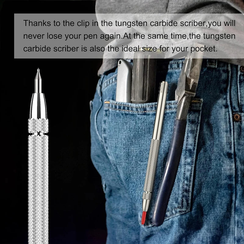 New Alloy Scribe Pen Carbide Scriber Pen Metal Wood Glass Tile Cutting Marker Pencil Metalworking Woodworking Hand Tools Kits