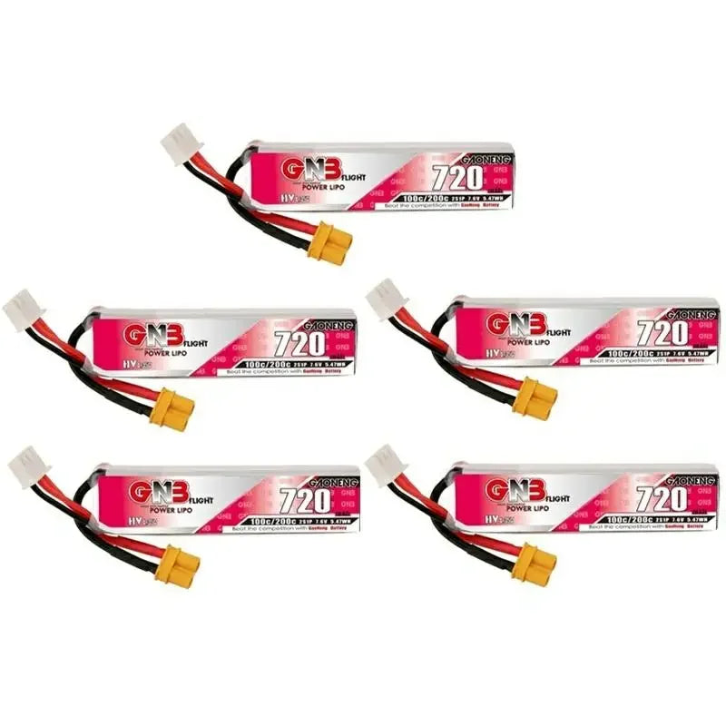 GAONENG GNB Lipo Battery 720mAh 7.6V 2S 100C 200C XT30U-F Connector For RC FPV Whoop Frame Kit Tinywhoop Racing Drone