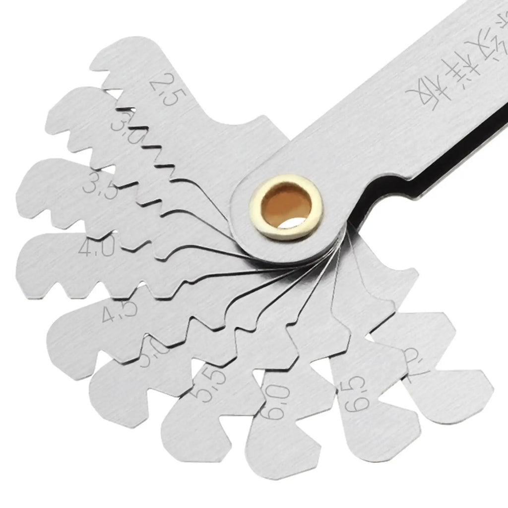 20 Pcs/Set Metric Stainless Steel Thread Gauge 60 Degree Screw Pitch Gauge with 0.5-7.0 Blades Range for Industrial Measurement