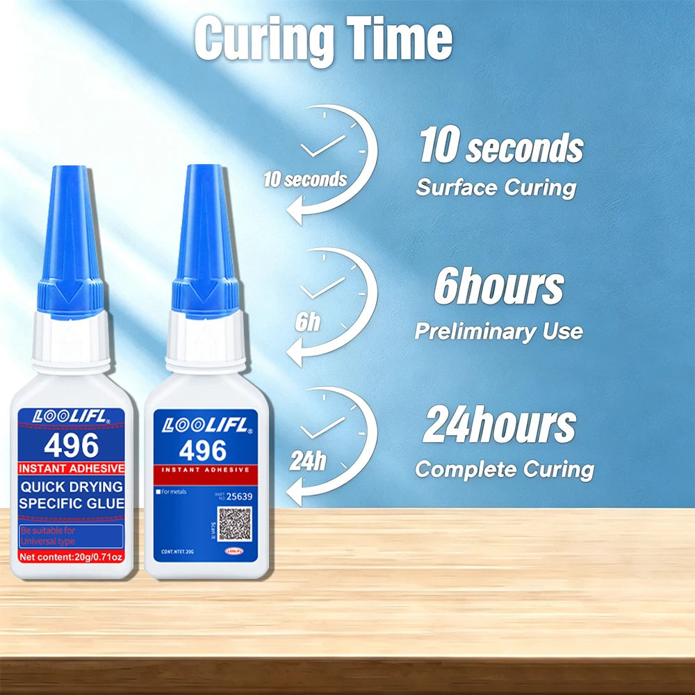 Loolifl Instant Adhesive Industrial Super Glue Quick Dry Strong Bond for Metal Plastic Rubber Wood Ceramic Universal Repair Glue