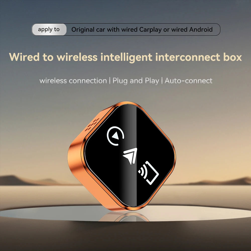 The latest upgraded 3-in-1 wireless CarPlay adapter with colorful breathing light, plug and play wired to wireless converter, compatible with IOS CarPlay and Android Auto, supports 2.4/5GHz WiFi and wireless 5.0, wireless Air