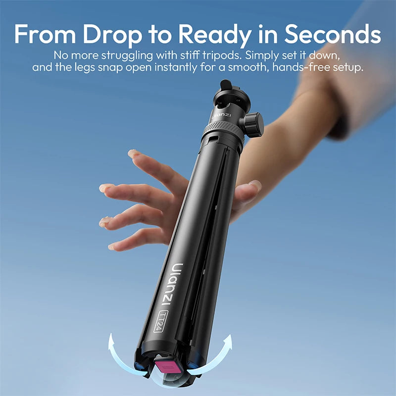 Ulanzi TT24 1.5M Cka Quick Release Selfie Stick Four-Leg Tripod Stand for Mobile Phone Gopro Action Camera with 360° Rotation
