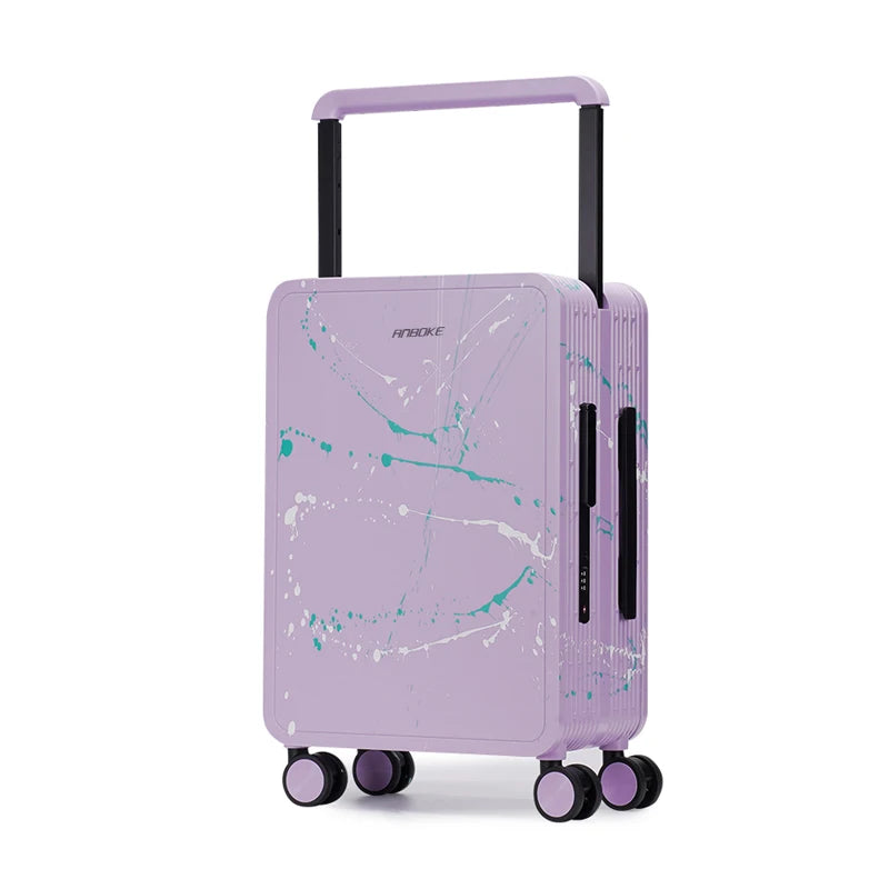 Artistic Graffiti Wide Handle Suitcase Trip Cabin with Silent Universal Wheels Medium Luggage 20/24/26 inch Trolley Case valise