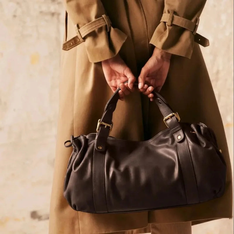 Sac à main à bandoulière Simple pour femmes, sac Boston élégant et polyvalent, sac de travail intérieur en Polyester doux
