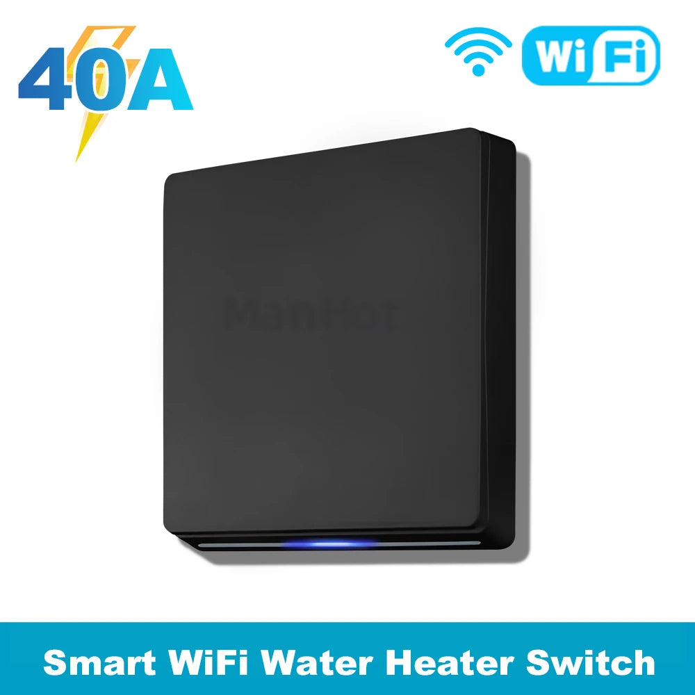 Tuya WiFi 40A 8800W Smart EU Boiler Switch Smart Water Heater Push Button Switch App Remote Timer Control For Alexa Google Home