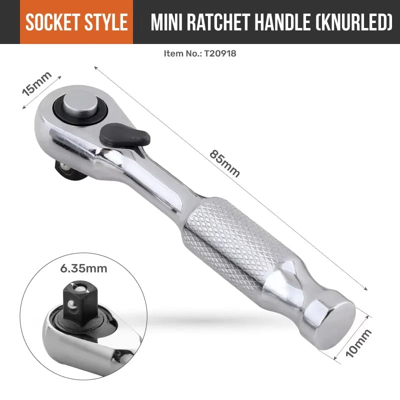 Hi-Spec 2-in-1 Mini Ratchet Wrench Movable Head Handle Double-Ended Socket Wrench Small Fly Torque Spanner Hand Repair Tools