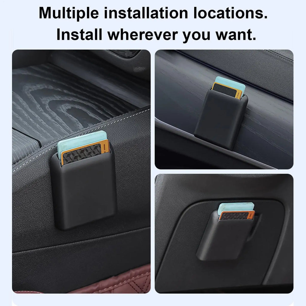 Car Card Organizer Adhesive Interior Receipt Storage Slot Registration Card Holder for Cars Sedans SUVs Trucks Pickups