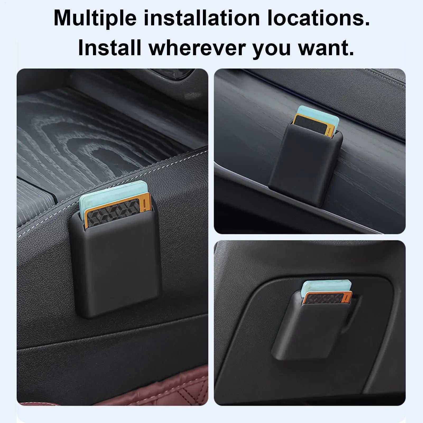 Car Card Organizer Adhesive Interior Receipt Storage Slot Registration Card Holder for Cars Sedans SUVs Trucks Pickups