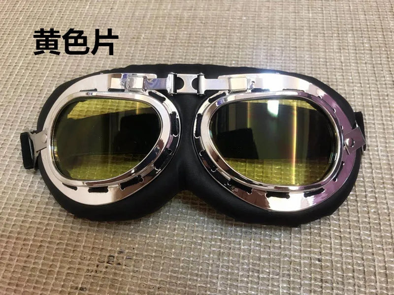 Vintage Motorcycle Goggles UV Protection Windproof Dustproof for Electric Bike Helmet