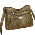 Durable Washed Faux Leather Shoulder Bag, Women's Multi‑pocket Crossbody Purse with Spacious Capacity for Everyday Life