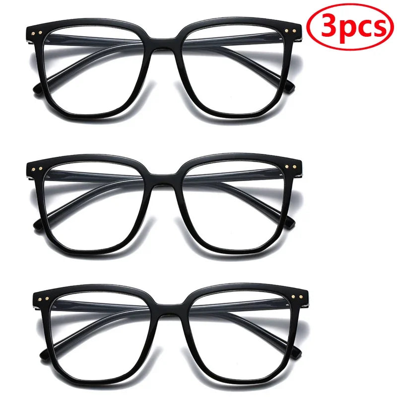Hiking Camping 1/2/3pcs Anti-blue Light Glasses for Women Simple Regular Eyeglass Frame Finished Retro Flat Light Frame