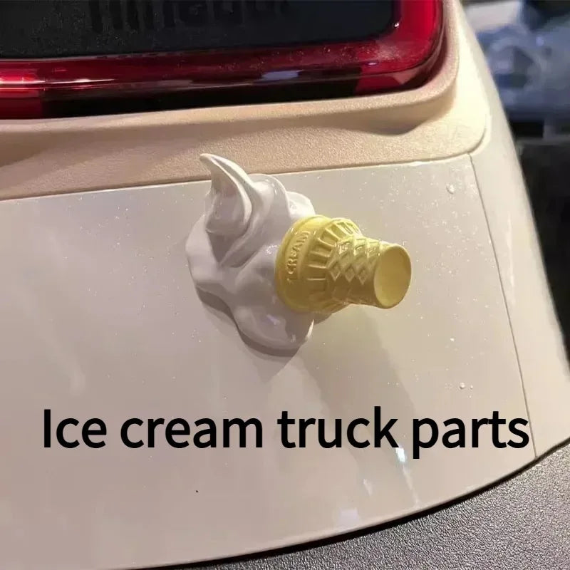 1pcs Car Decorative Accessories: Ice Cream Cone Hanging Ornament for Cars and Electric Vehicles - Creative Decorative Item