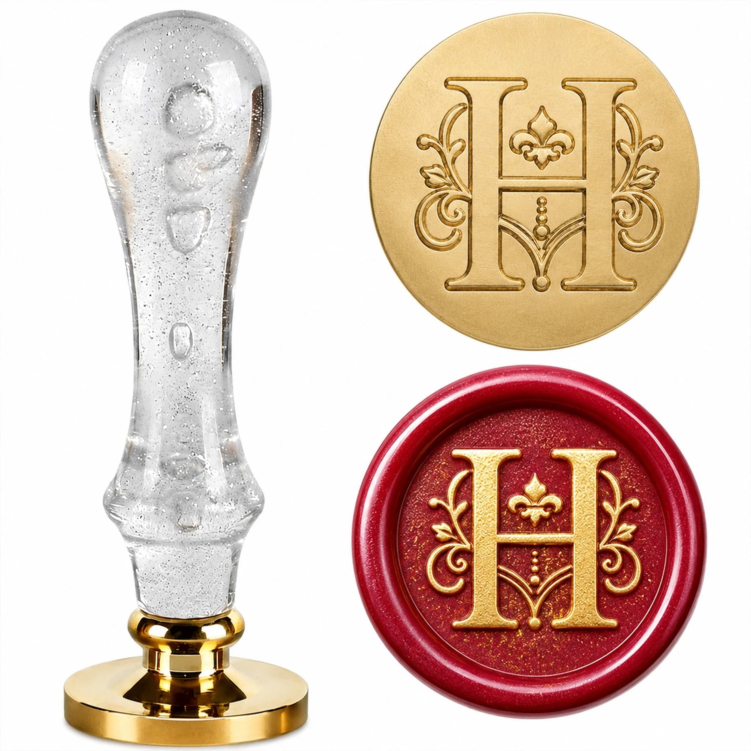 26 Letter Wax Seal Stamp,25mm Brass Head with White Bubble Handle Wax Stamp for Wedding Invitations,Birthday Cards,Envelopes