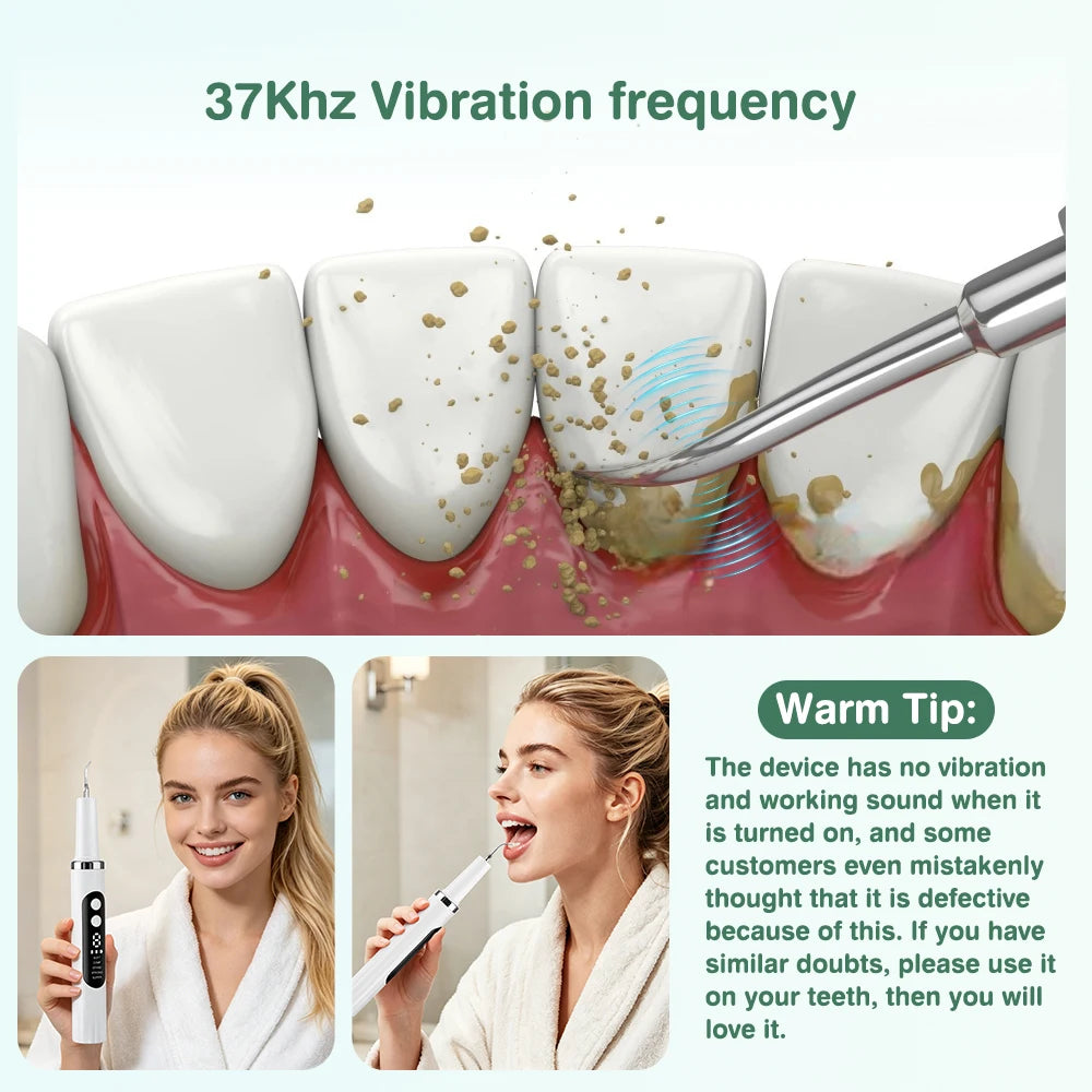 Intelligent Ultrasonic Dental Scaler Teeth Tartar Remover 5 Modes Electric LED Teeth Cleaner Tooth Stone Calculus Plaque Removal