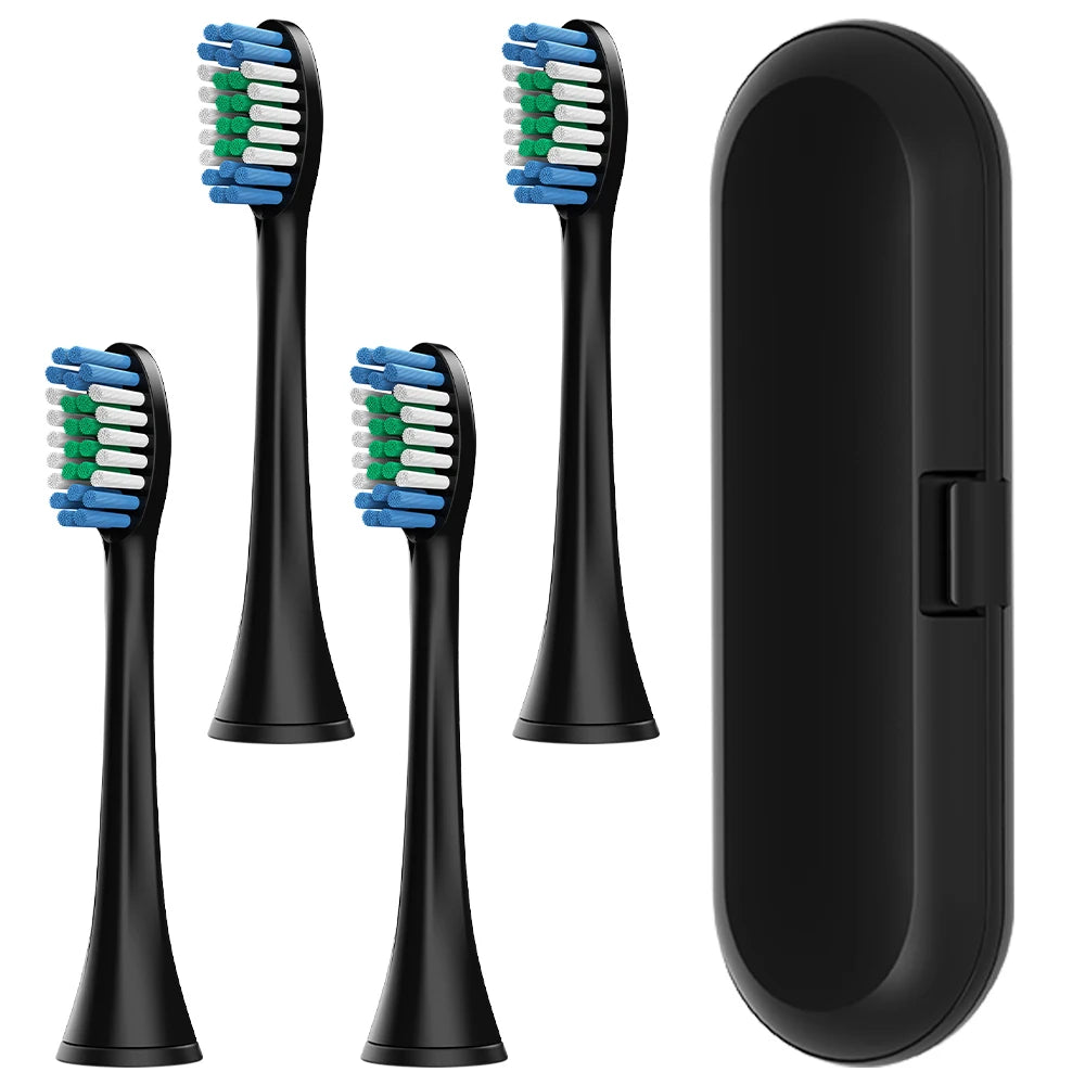 Toothbrush Travel Container & 4 Pack Professional Replacement Brush Heads Compatible with Philips Sonicare Electric Toothbrushes