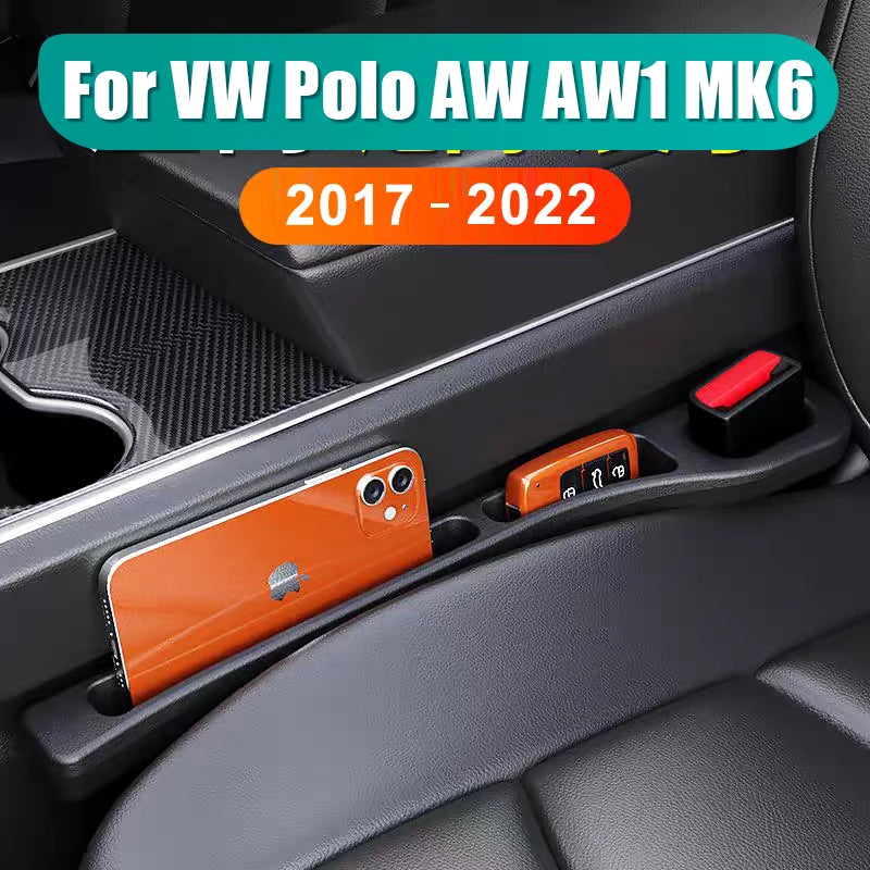 For Volkswagen VW Polo AW AW1 MK6 2017 2018 2019 2020 2021 2022 Car Seat Leak Proof Strips Gap Side Seam Storage Accessories