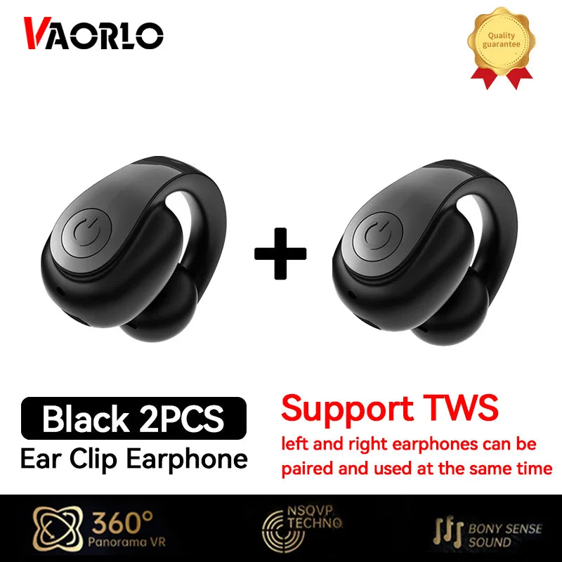 Bluetooth5.4 Single Wireless Earphone Ear-Clip Business Headphone HIFI Stereo TWS Music Headset Sports Earbuds For Xiaomi iphone