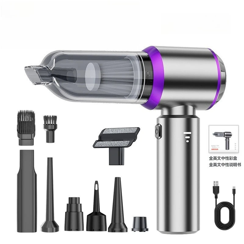 Wireless Car Vacuum Cleaner Power Display Strong Suction Dust Blower Portable Detachable Dust Cup for Car Household Cleaning