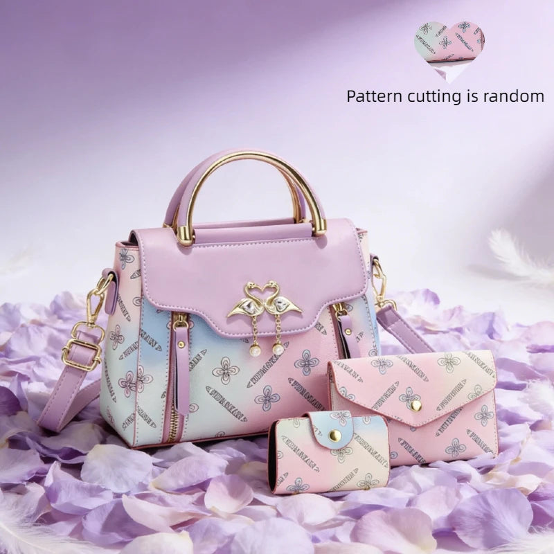 Colorful handbags, gradient messenger bag, small square bag, swan bag, shoulder bag, beautiful women's bag, colorful ladies' bag