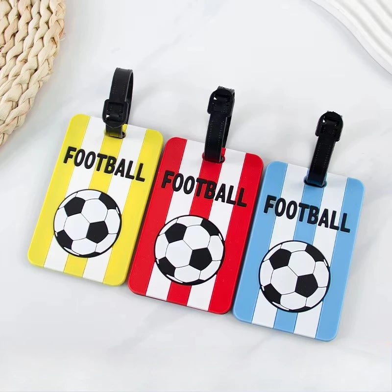 New Football PVC Travel Luggage Tag Women Men  Boarding Pass Luggage Tags Suitcase Tags Name ID Address Lable Luggage Label
