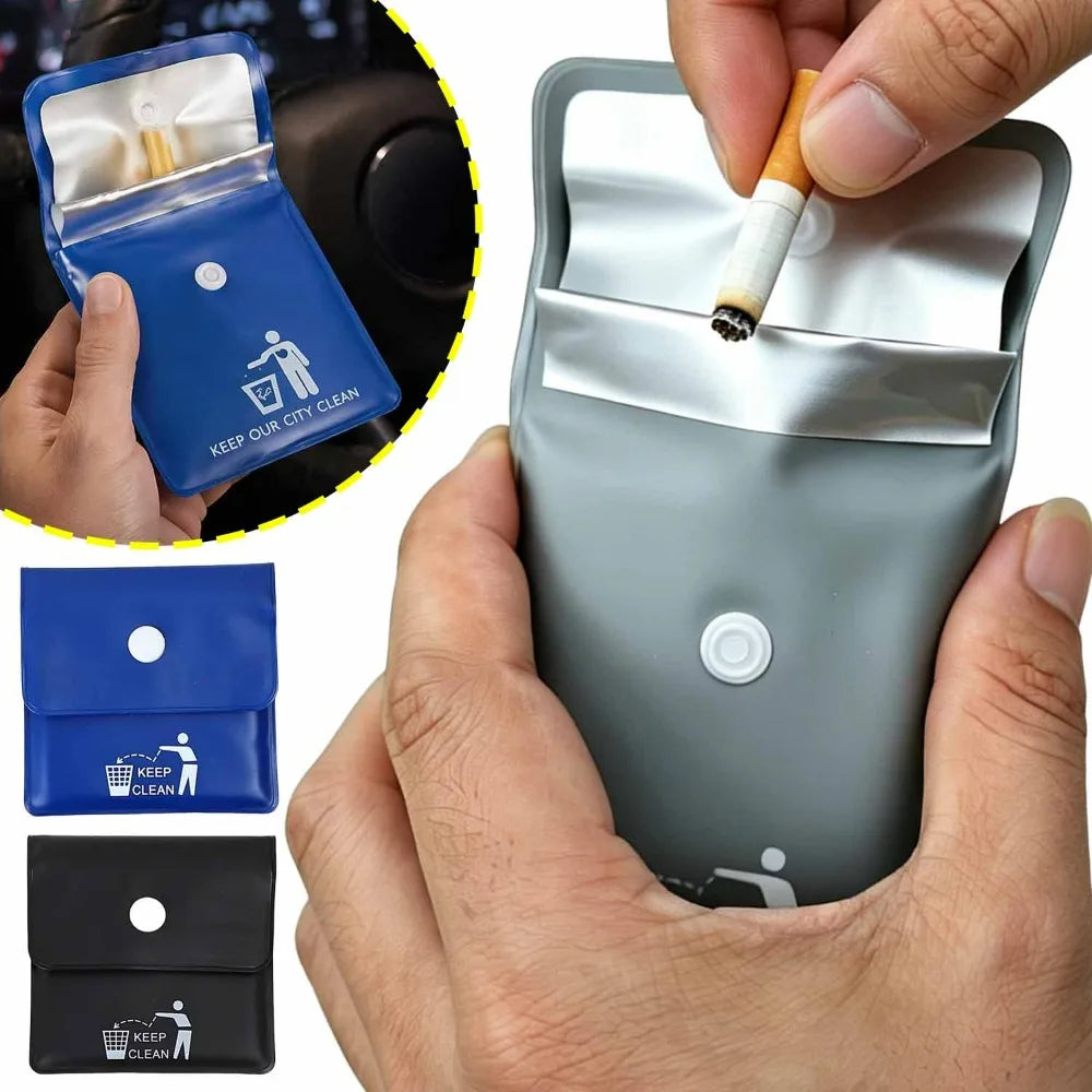 1-4pcs Portable Ash Pouch Leakproof Smell Proof Butt Organizer Universal Car PVC Aluminum Film Heat Safe Outdoor Storage Pocket