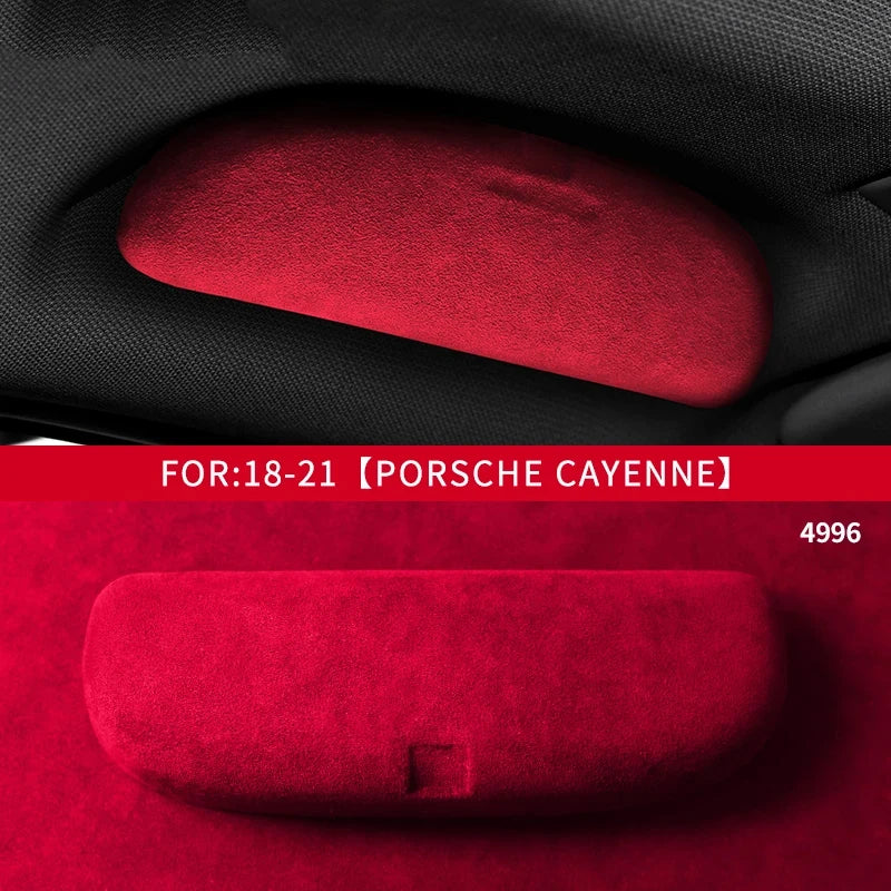 Super Suede Car Interior Refitted Roof Handle Glasses Case Sunglasses Box Storage Organizer For Porsche Palamera Cayenne Macan