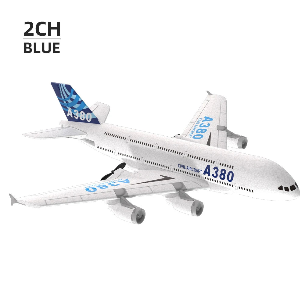 3Ch 2Ch A380 Rc Plane Glider Airplanes Remote Control Foam Aircraft Fixed Wing Aircraft 6 Gyroscope Model Airplane Toys Hobbies