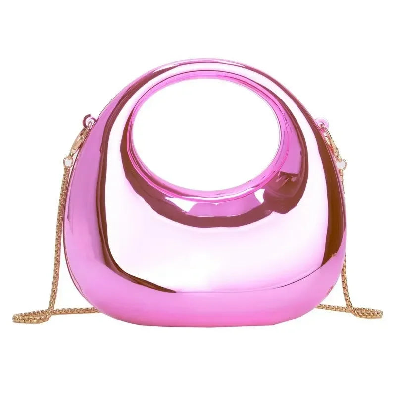 New Gorgeous Designer Women's ShouldeBag, Mini Banquet Chain Bag With Funny Ftyling, Party Wedding AcrylicGlossy Handbag