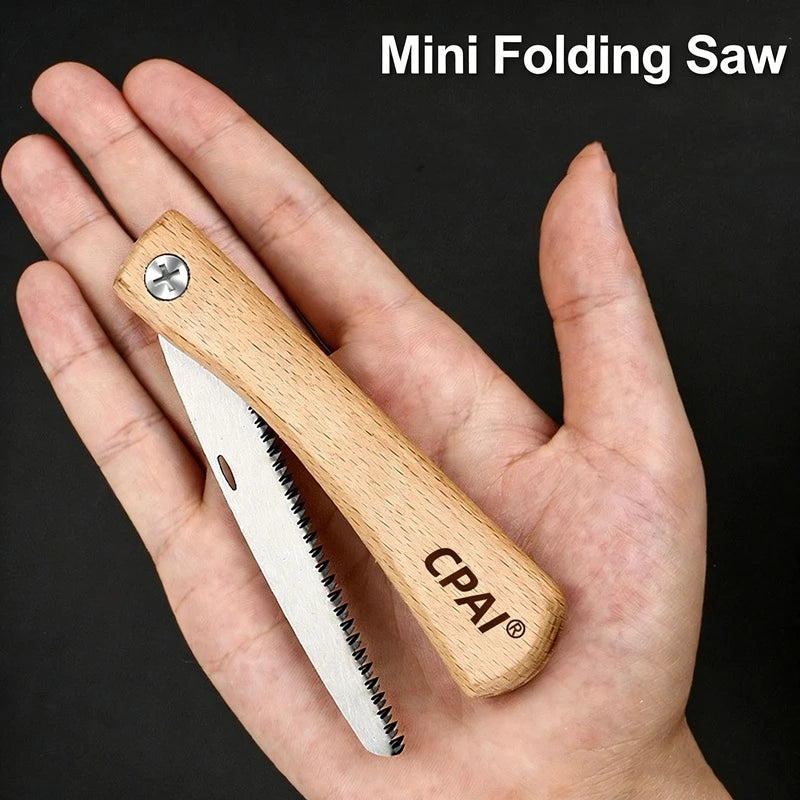 1pcs Walnut Wood Handle Mini Folding Saw, Portable Small Hand Saw for Woodworking, Camping & DIY Craft Projects