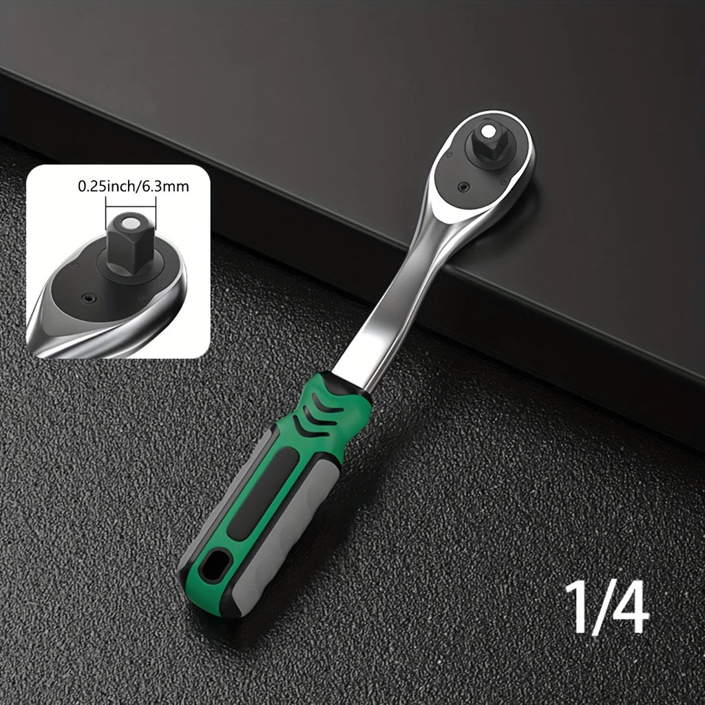 72-Tooth  Ratchet Set 1/4", 3/8" & 1/2" Drive - Premium Chrome Vanadium Steel Construction & Chrome Plated Finish