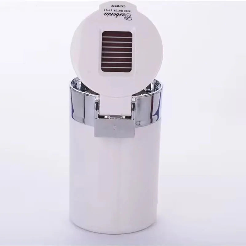 CHIZIYO Portable LED Light Ashtray Universal Cigarette Cylinder Holder Carbon Fiber Car Ashtray
