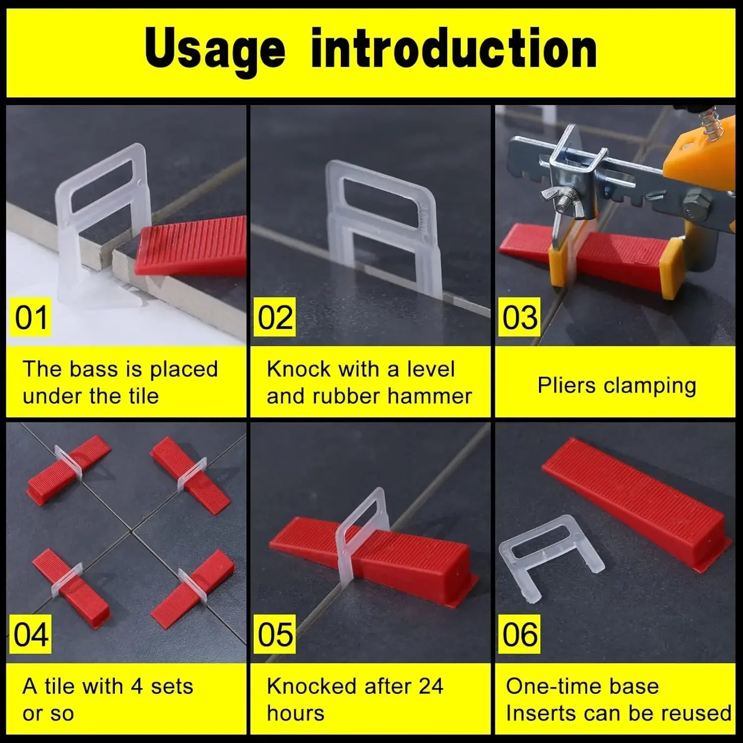 0.35/0.5/1/2/3mm Wall Floor Ceramic Tile Leveling System Clips Wadge Piler Spacer Kit for Tile Laying Construction Tools