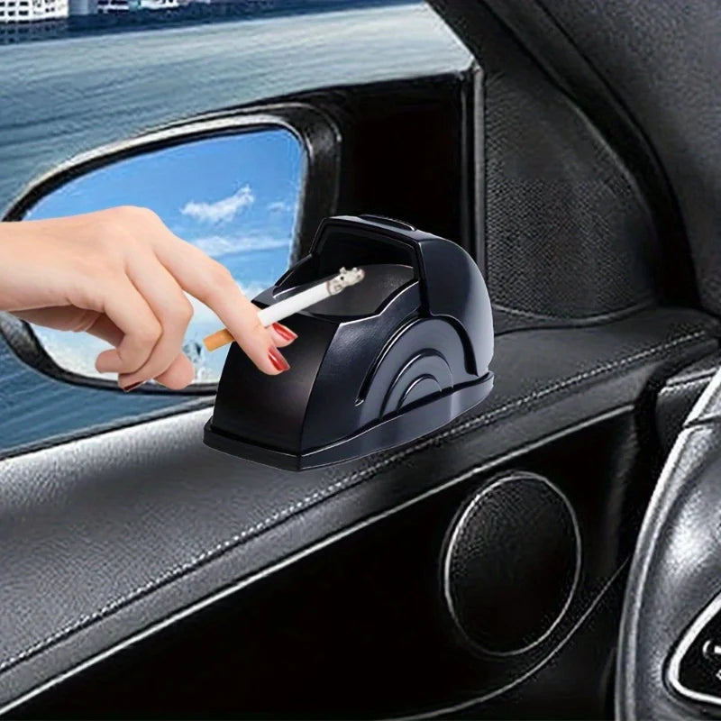Lidded Odor-Blocking Car Ashtray, Mini Durable Ash Storage Holder, Leakproof Auto Accessory Avoiding Flying Ash for Daily Drivin