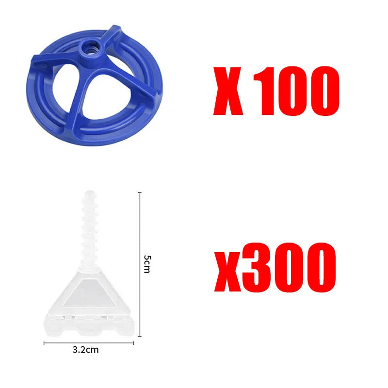 50-600pcs Spiral Ceramic Tile Leveling System Tile Leveler Spacer Baseplates for Tile Laying Wall Floor Fixing Construction Tool